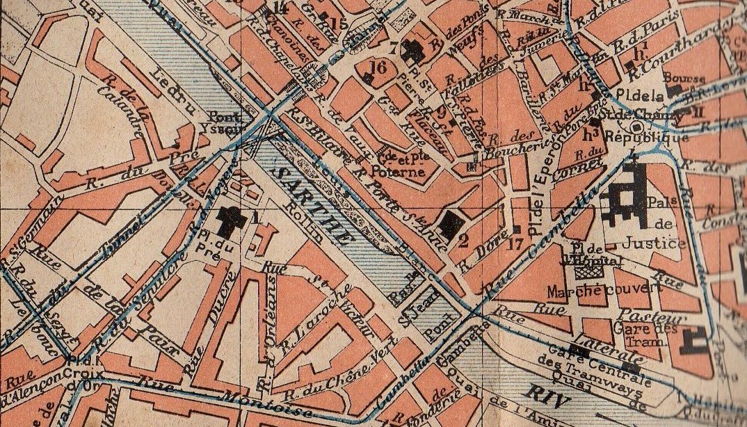 Le Mans : Le Pont-en-X : Plan 1905